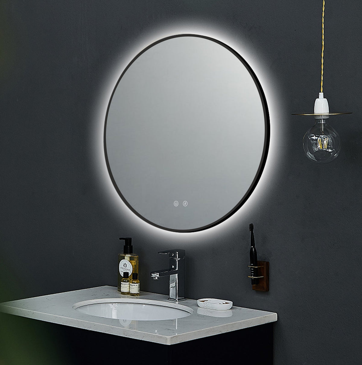LED zrkadlo Ares Black