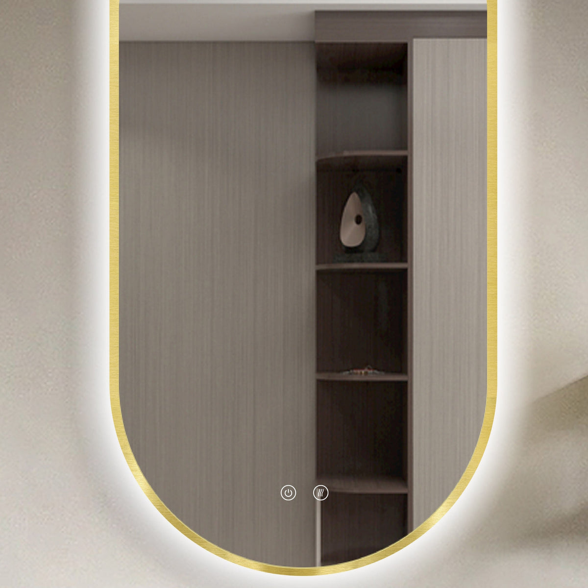 LED zrkadlo Selene Gold & Black
